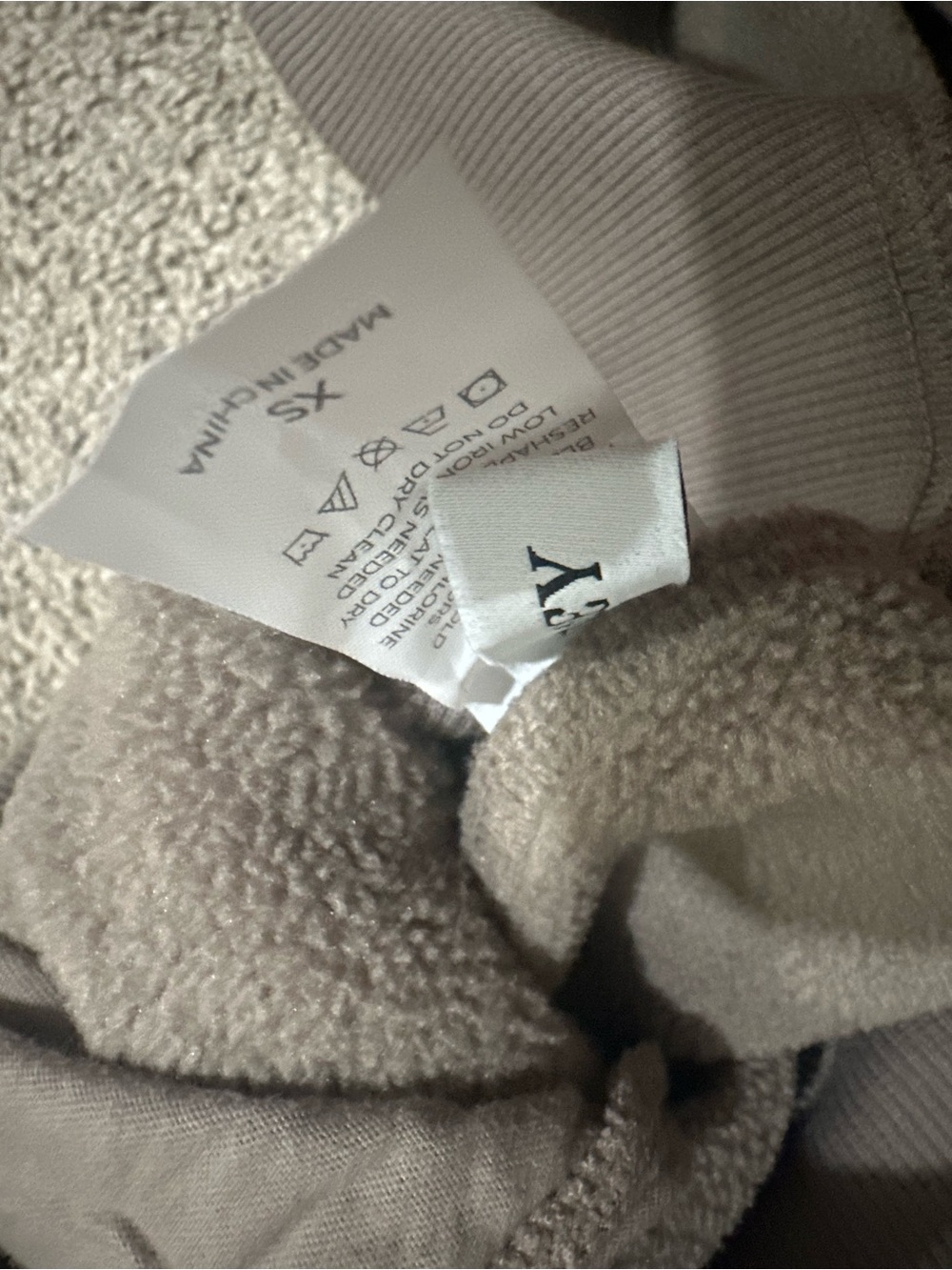 New Pumiey Oversized Fleece Crewneck Sweatshirt With Pockets in Gravel Size XS - Picture 7 of 8